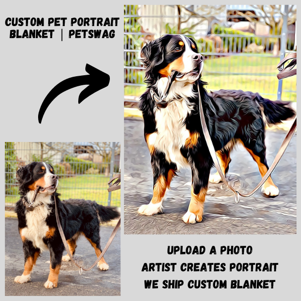 Custom Pet Portrait Blanket