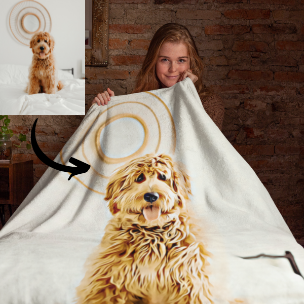 Custom Pet Portrait Blanket
