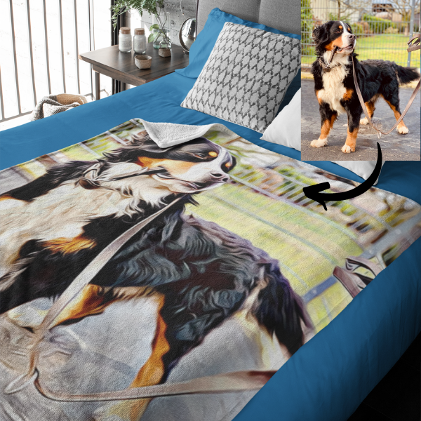 Custom Pet Portrait Blanket