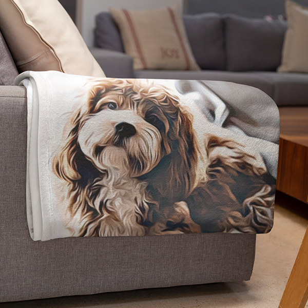Custom Pet Portrait Blanket